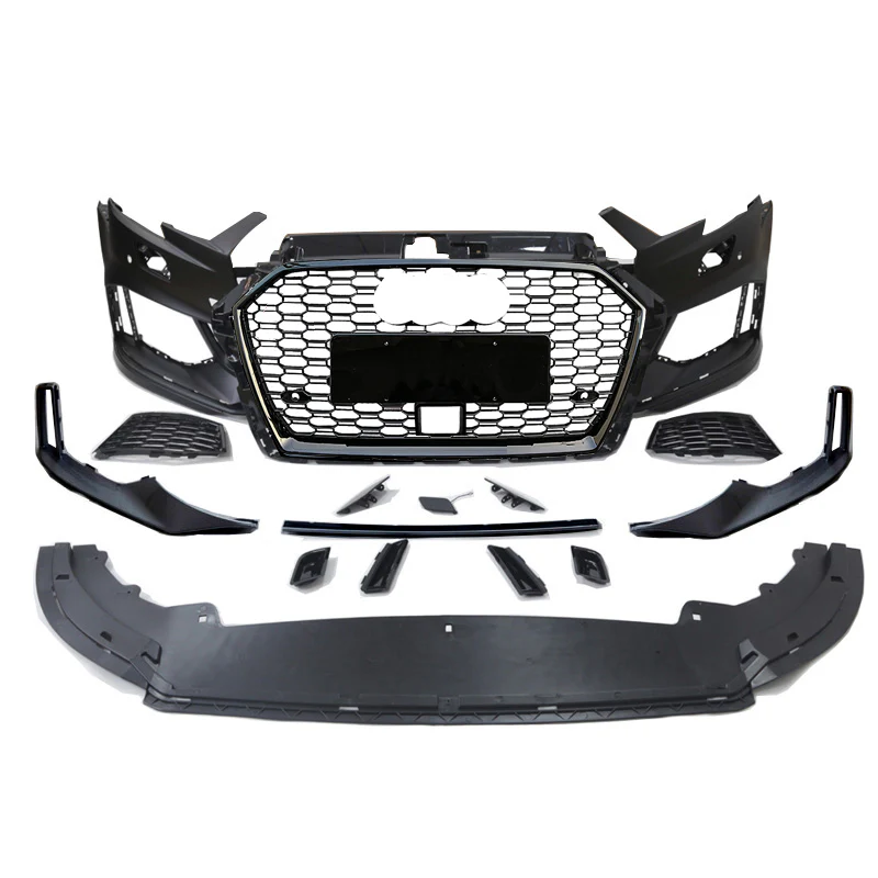 2017-2019 Audi A3/S3 RS3 Style Front Bumper – Sedan with ACC Radar Hole - Image 11
