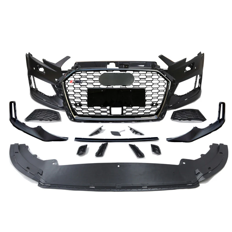 2017-2019 Audi A3/S3 RS3 Style Front Bumper – Sedan with ACC Radar Hole - Image 12