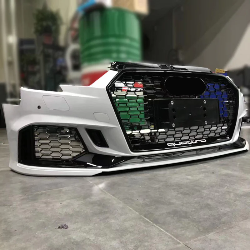 2017-2019 Audi A3/S3 RS3 Style Front Bumper – Sedan with ACC Radar Hole - Image 3