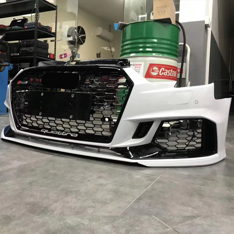 2017-2019 Audi A3/S3 RS3 Style Front Bumper – Sedan with ACC Radar Hole - Image 4