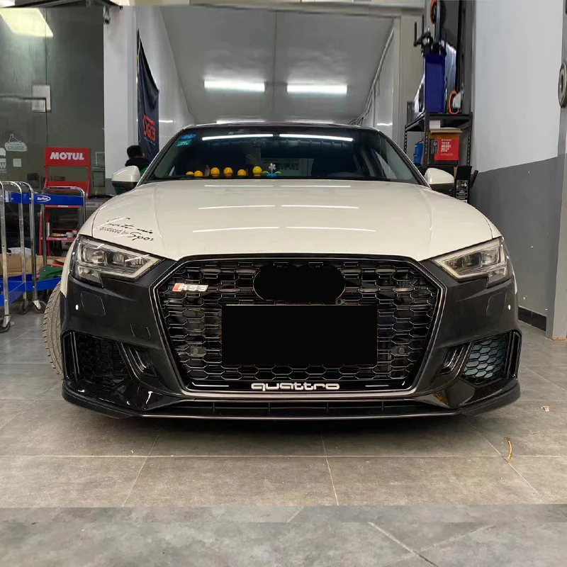 2017-2019 Audi A3/S3 RS3 Style Front Bumper – Sedan with ACC Radar Hole - Image 5