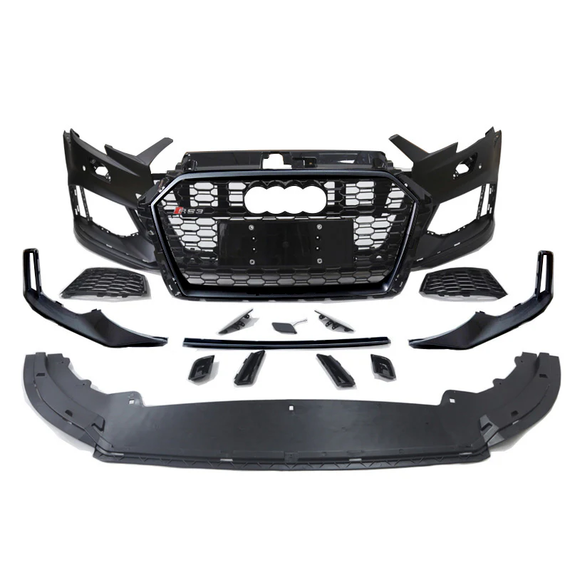 2017-2019 Audi A3/S3 RS3 Style Front Bumper – Sedan with ACC Radar Hole - Image 8