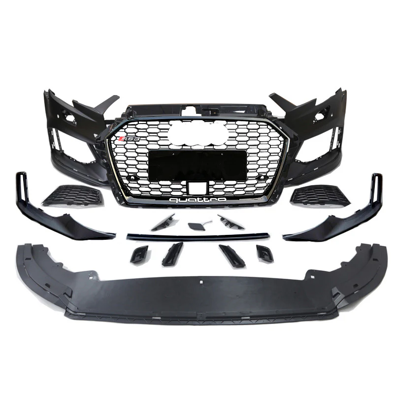 2017-2019 Audi A3/S3 RS3 Style Front Bumper – Sedan with ACC Radar Hole - Image 9