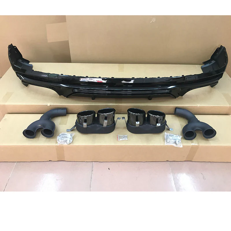 2019-2021 Audi Q5/SQ5 — SQ5 Style Rear Diffuser with Black Exhaust Tips - Image 4