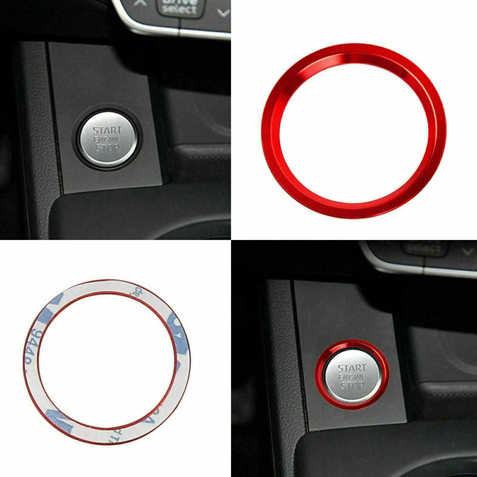 Aluminum Keyless Engine Push Start Button Trim For Audi models - Image 5