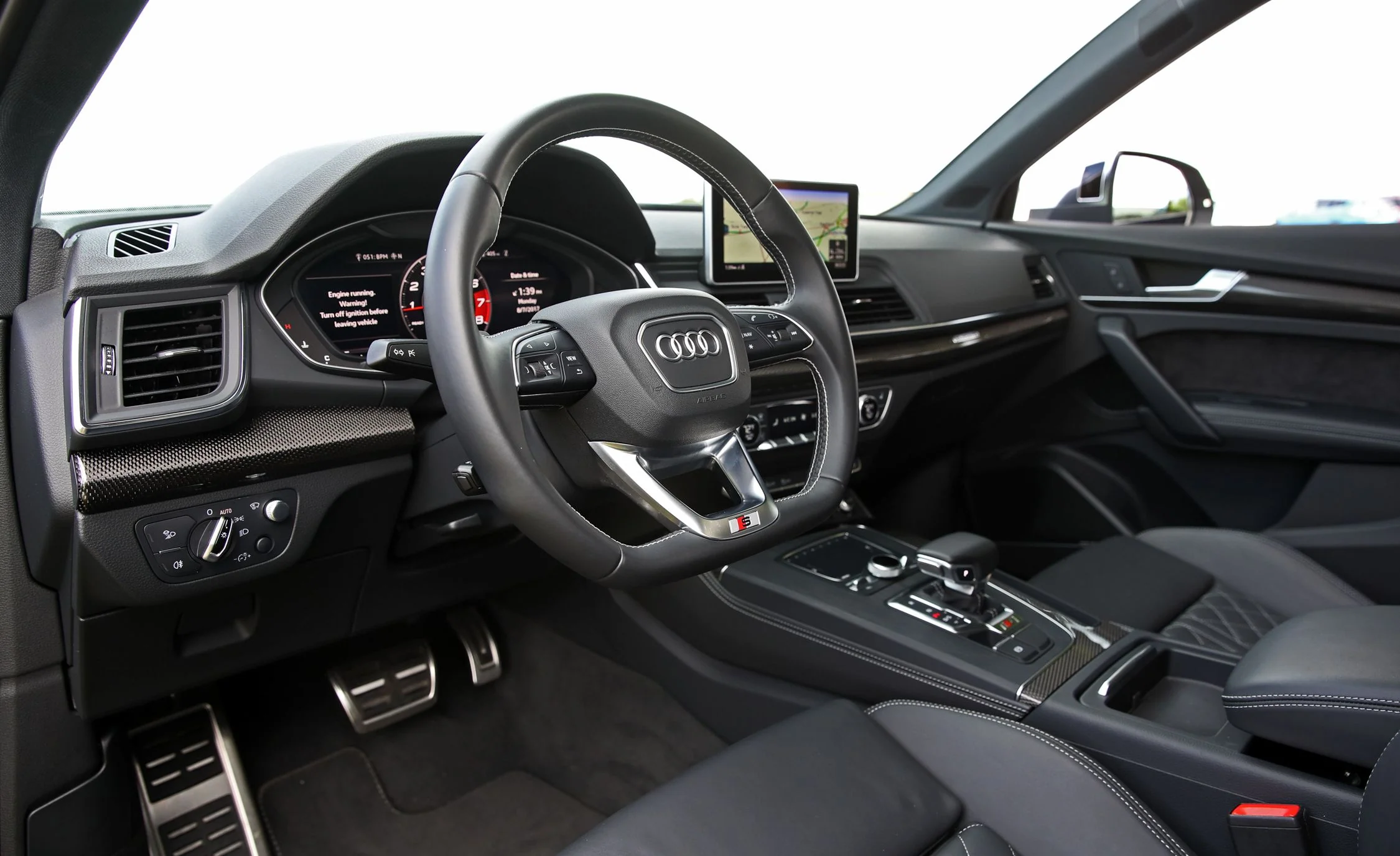 7pc Carbon Fiber Interior Trim For Audi Q5 SQ5 B9 2017-2024 - Image 3