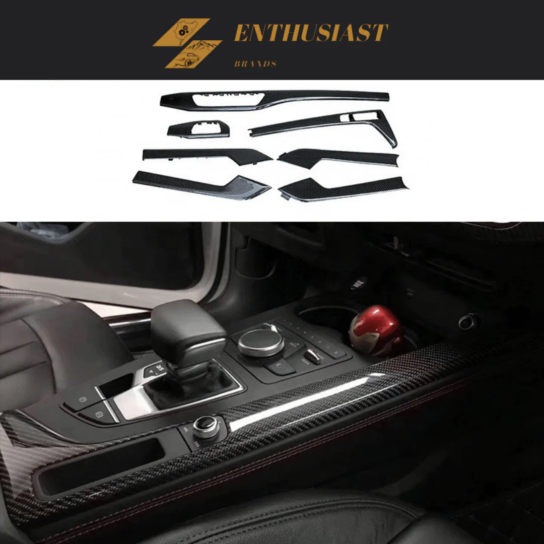 7pc Carbon Fiber Interior Trim Set For Audi A4 /S4 / A5/ S5 /RS5 Sportback B9 2017-2024 - Image 7