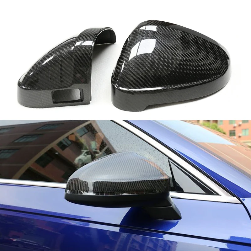 Gloss Carbon Fiber Mirror Caps for Audi Models - Image 22