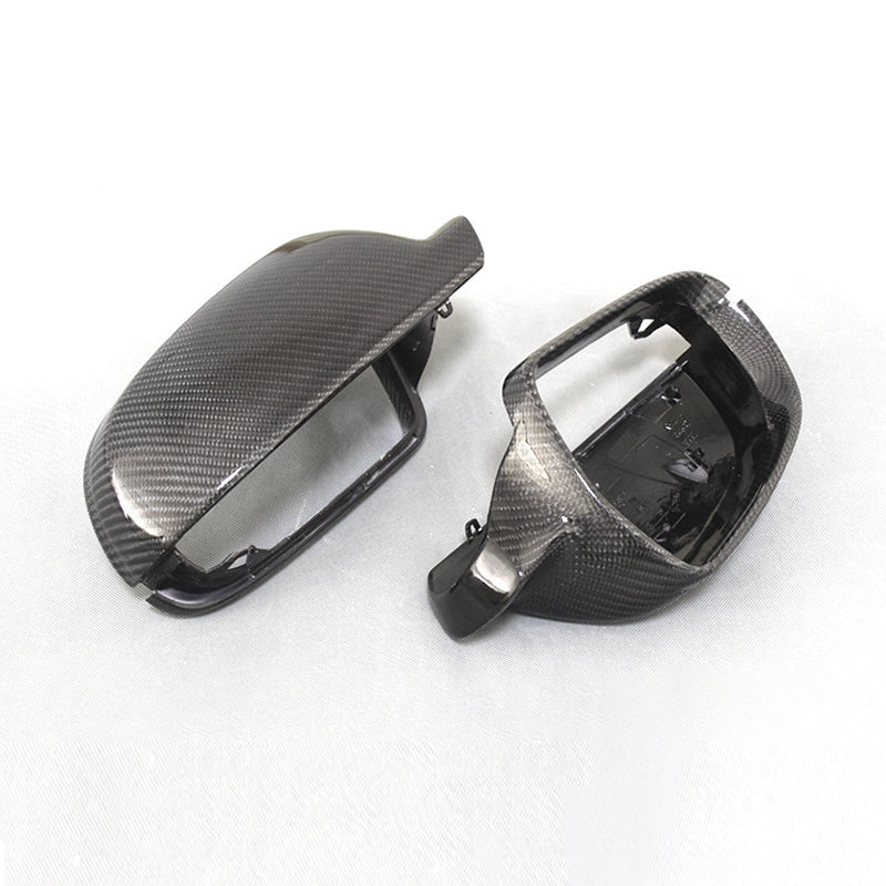 Gloss Carbon Fiber Mirror Caps for Audi Models - Image 3