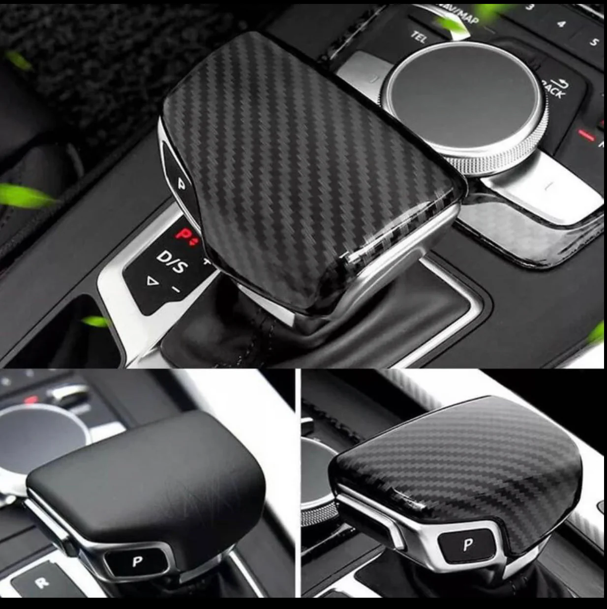 Alcantara, Carbon Fiber or Perforated Leather Gear Shift Knob cover For Audi B9 models - Image 7