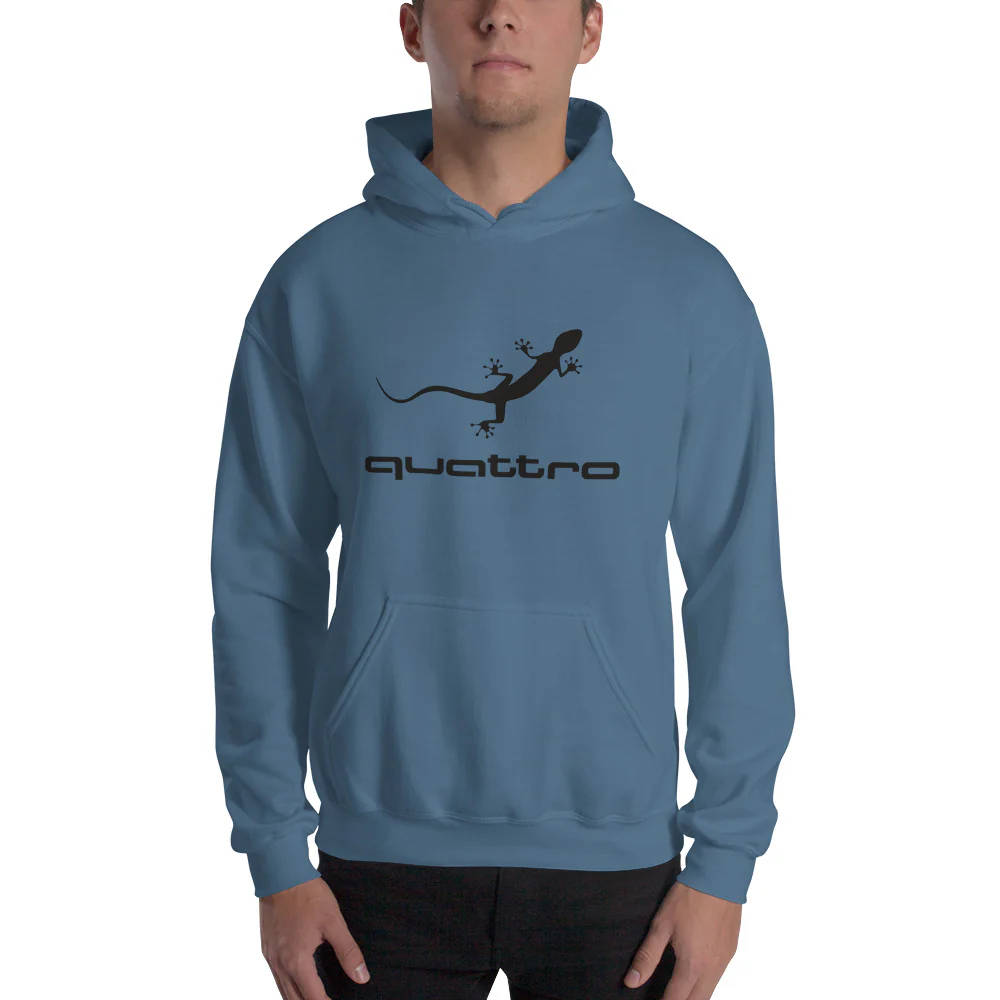 Quattro Gecko Unisex Hoodie (Black Logo) - Image 5