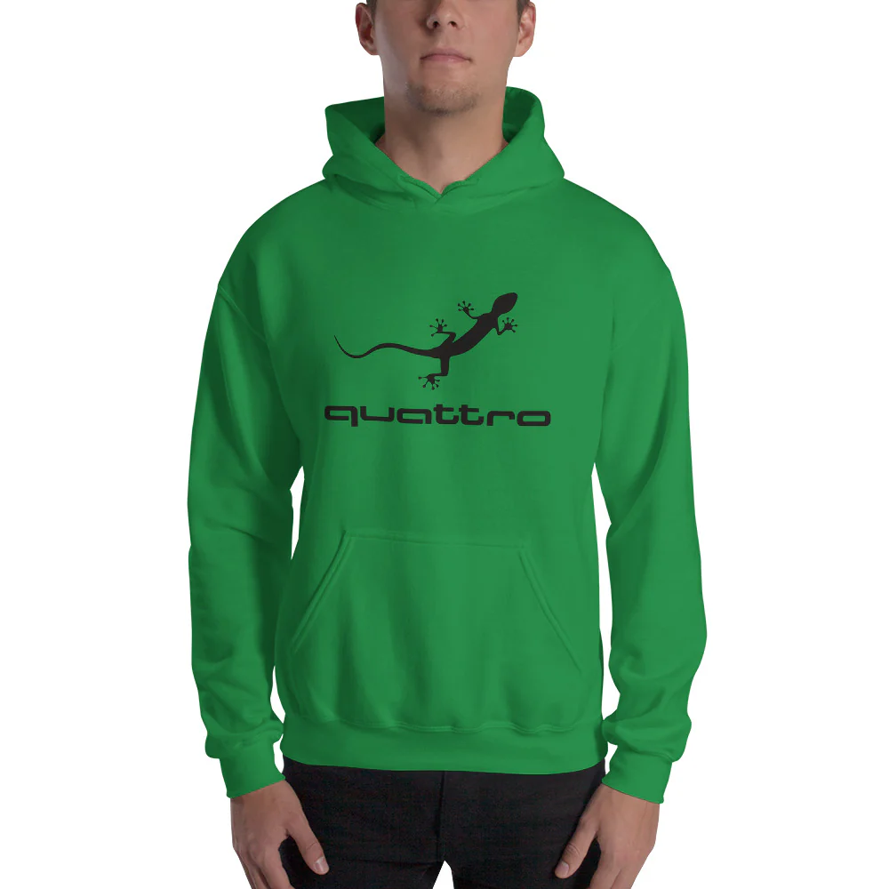 Quattro Gecko Unisex Hoodie (Black Logo) - Image 6
