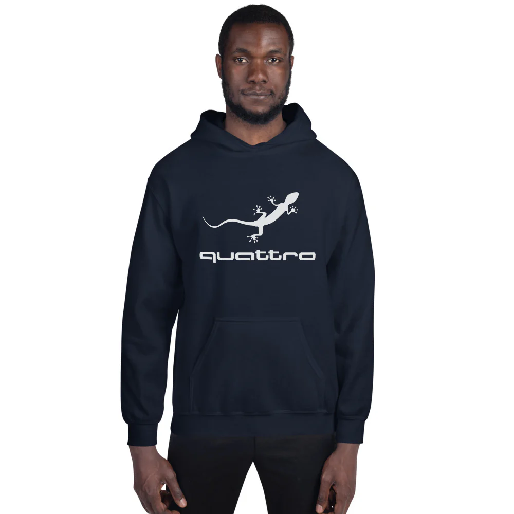 Quattro Gecko Unisex Hoodie (White Logo) - Image 4