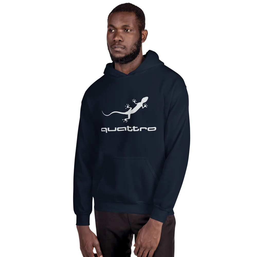Quattro Gecko Unisex Hoodie (White Logo) - Image 5