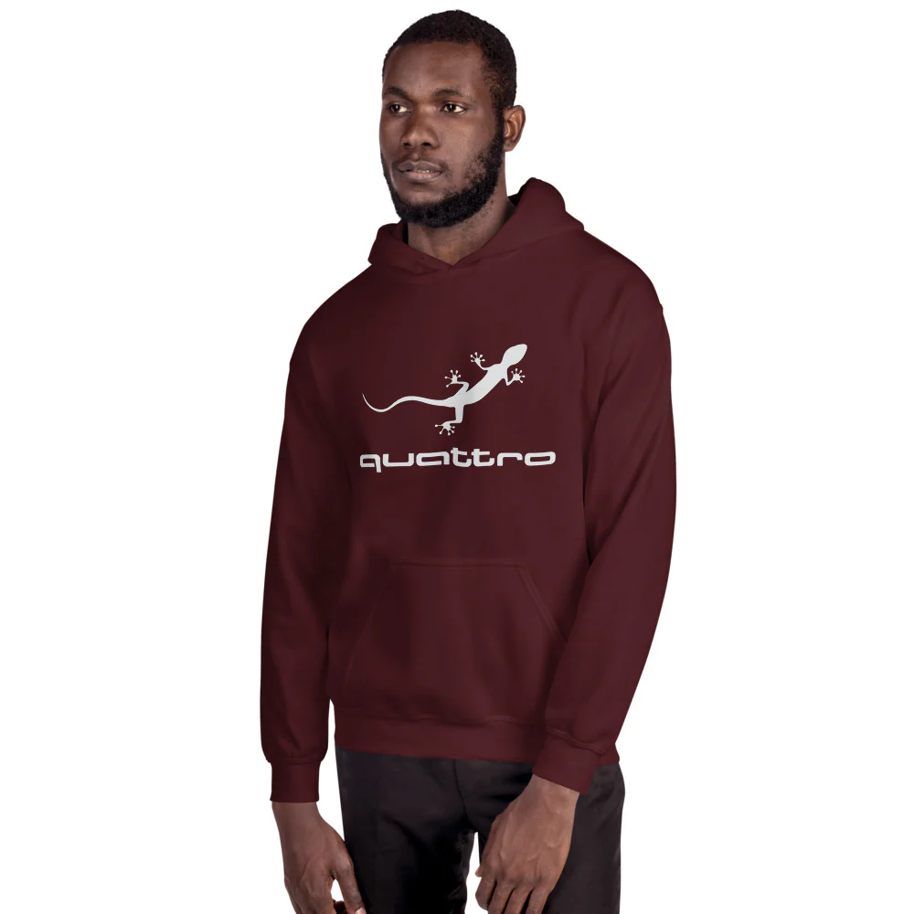 Quattro Gecko Unisex Hoodie (White Logo) - Image 6