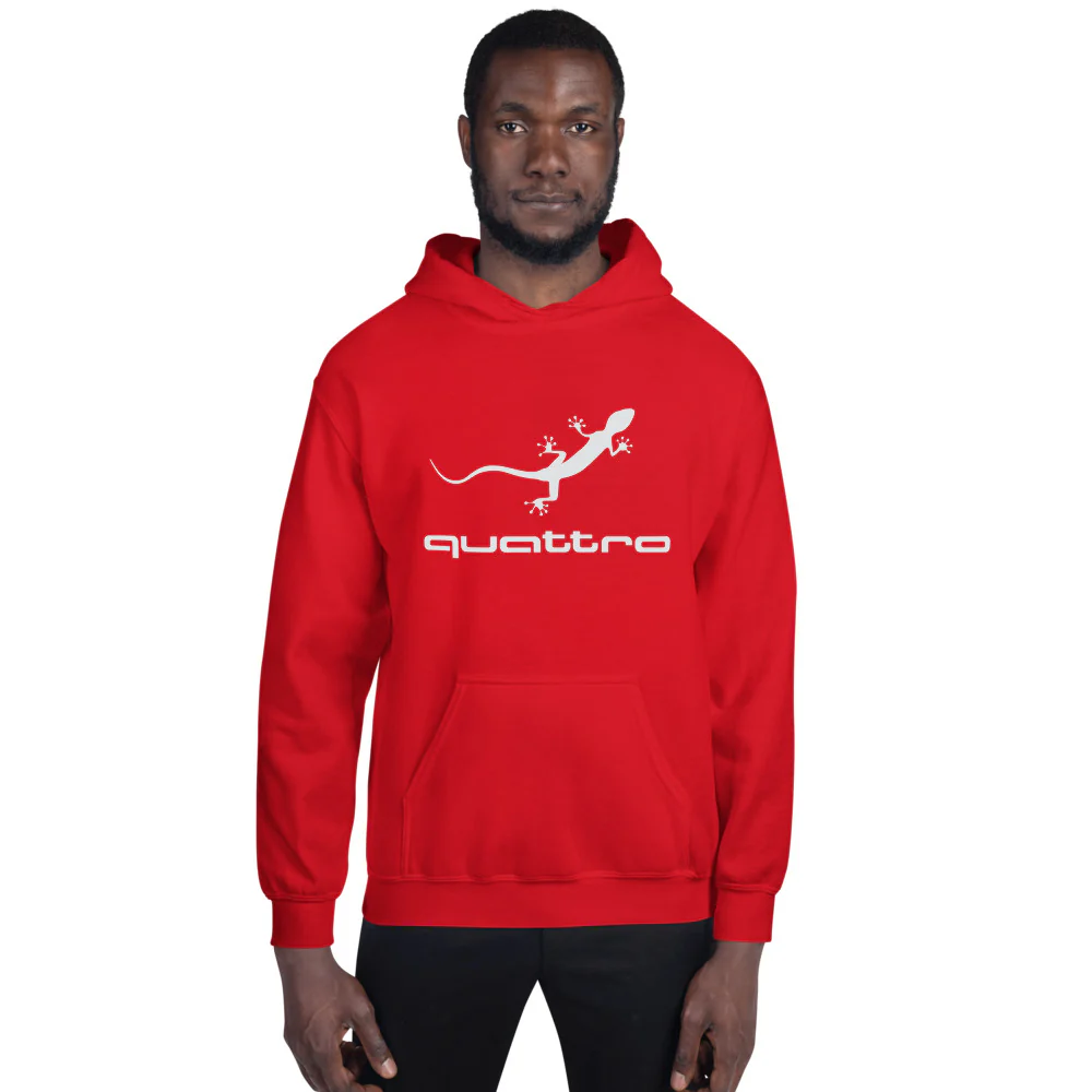 Quattro Gecko Unisex Hoodie (White Logo) - Image 7