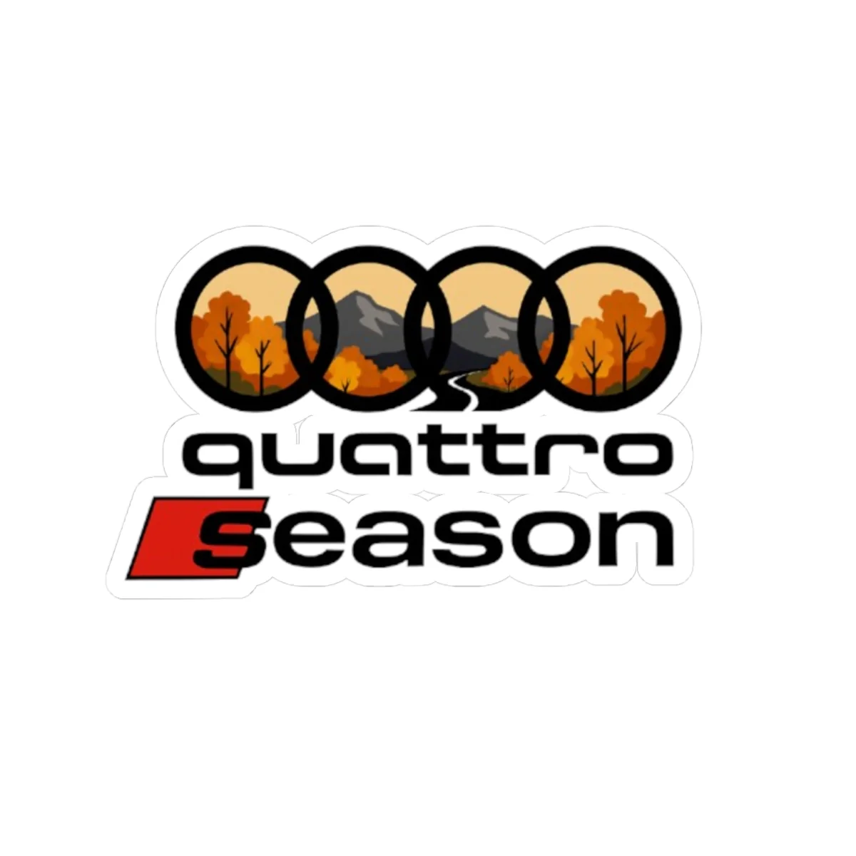 Quattro Season Sticker Audi Quattro-Inspired Kiss-Cut Decal Euro Car Enthusiast Gift - Image 3